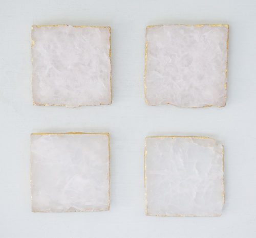 Agate Coasters with Gold Foil Trim